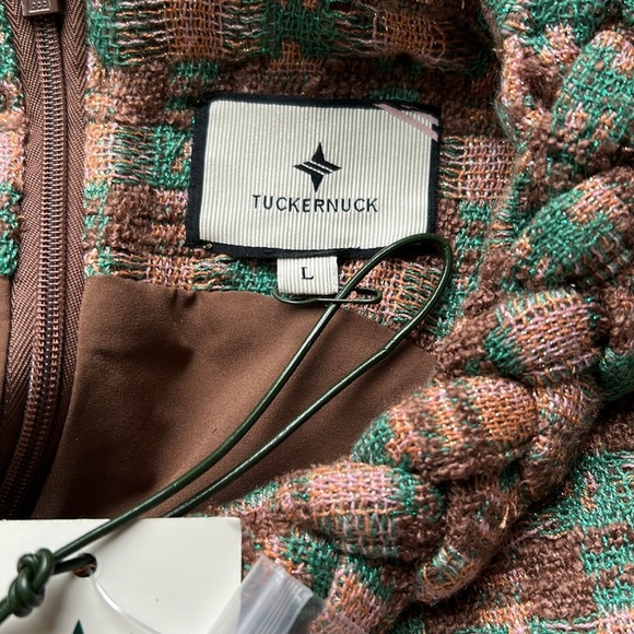 Tuckernuck Neapolitan Tweed Sleeveless Jackie Dress Pink Green Brown Sz L NEW - Picture 10 of 16